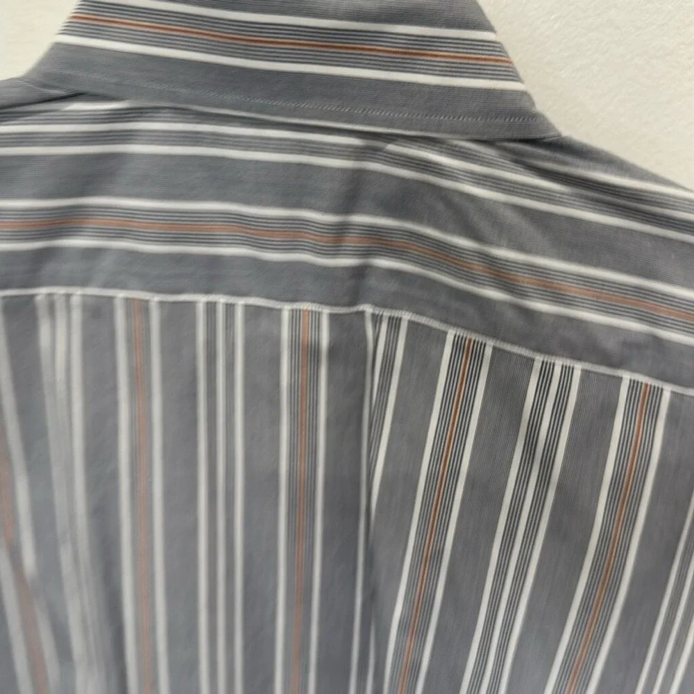 Banana Republic Mens Large Blue Grey Striped Long Sleeve Button Down‎ Shirt L